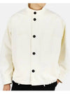 Men's Mandarin Collar Cotton Jacket Light Beige - JIL SANDER - BALAAN 2