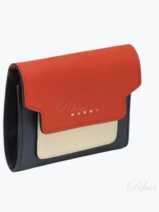 Saffiano Tri-Fold Half Wallet Orange - MARNI - BALAAN 2