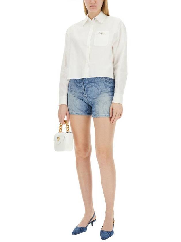 Denim Short Pants 1013689 1A10029 1D030 BLU MEDIO - VERSACE - BALAAN 3