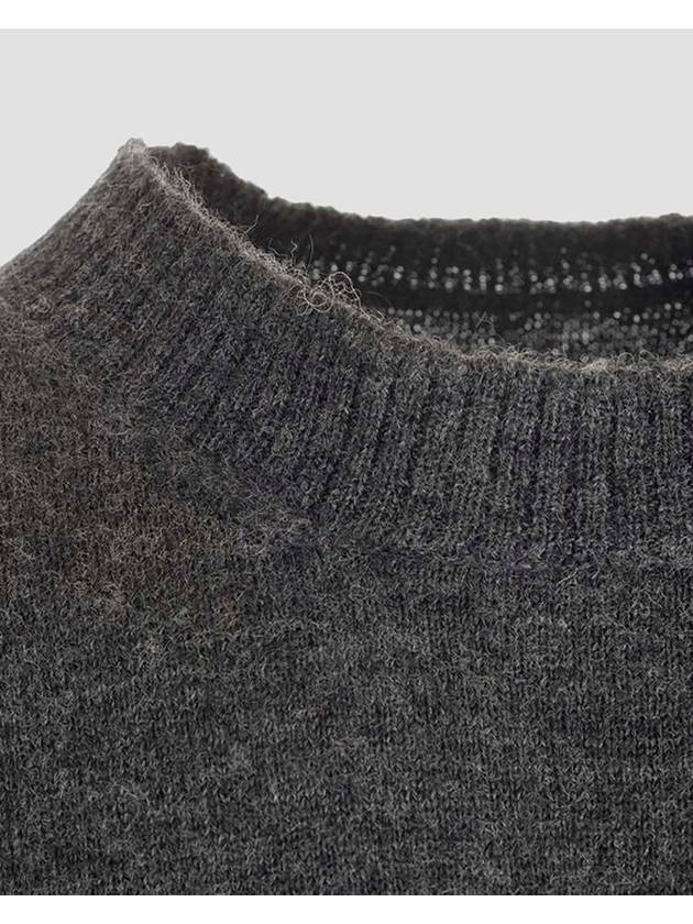 Signature Stitch Crew Neck Wool Alpaca Knit Top Grey - MAISON MARGIELA - BALAAN 3