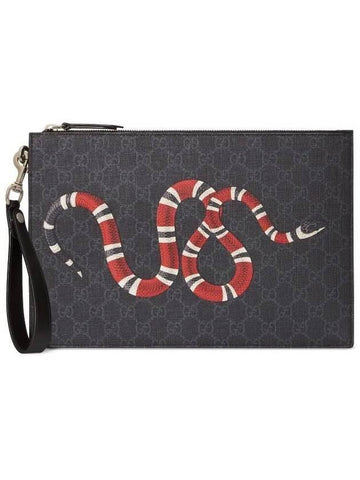 Kingsnake GG Supreme Clutch Bag Black - GUCCI - BALAAN 1