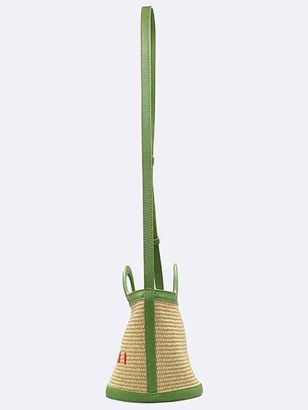 SCMP0056Q1 Green Tropicalia Raffia Women s Bucket Bag Shoulder Strap 2WAY - MARNI - BALAAN 3