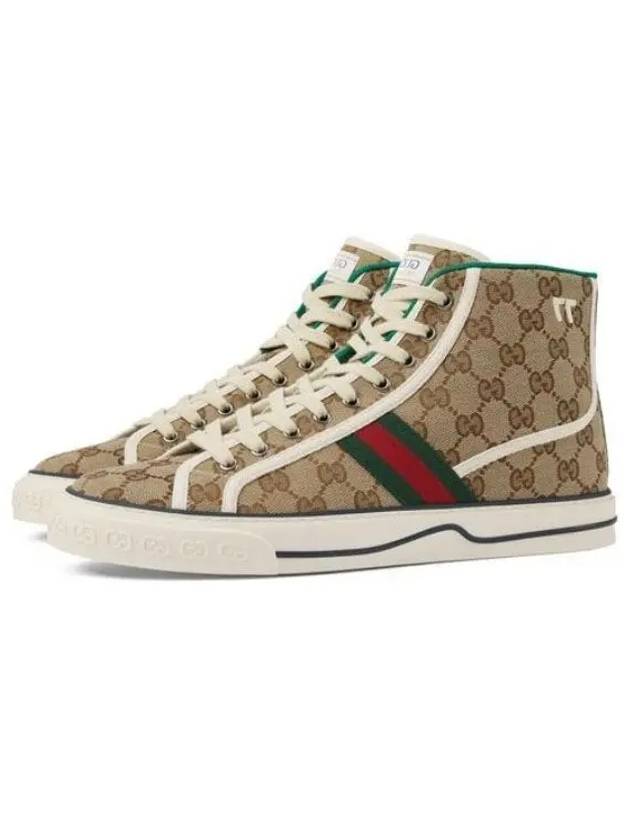 Tennis 1977 GG Canvas High-Top Sneakers Beige - GUCCI - BALAAN 2