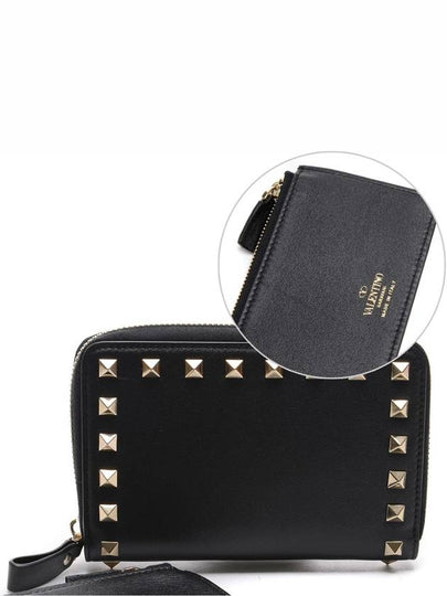 Rockstud Coin Zipper Medium Wallet Black - VALENTINO - BALAAN 2