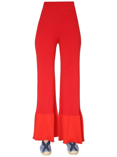 Women's Knit Flare Wide Pants Red - STELLA MCCARTNEY - BALAAN 2