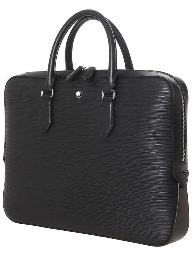 Meisterstuck Textured Leather Briefcase Black - MONTBLANC - BALAAN 4