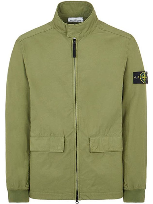 Men's Batavia Nylon Cotton Zip-Up Jacket Khaki - STONE ISLAND - BALAAN 2