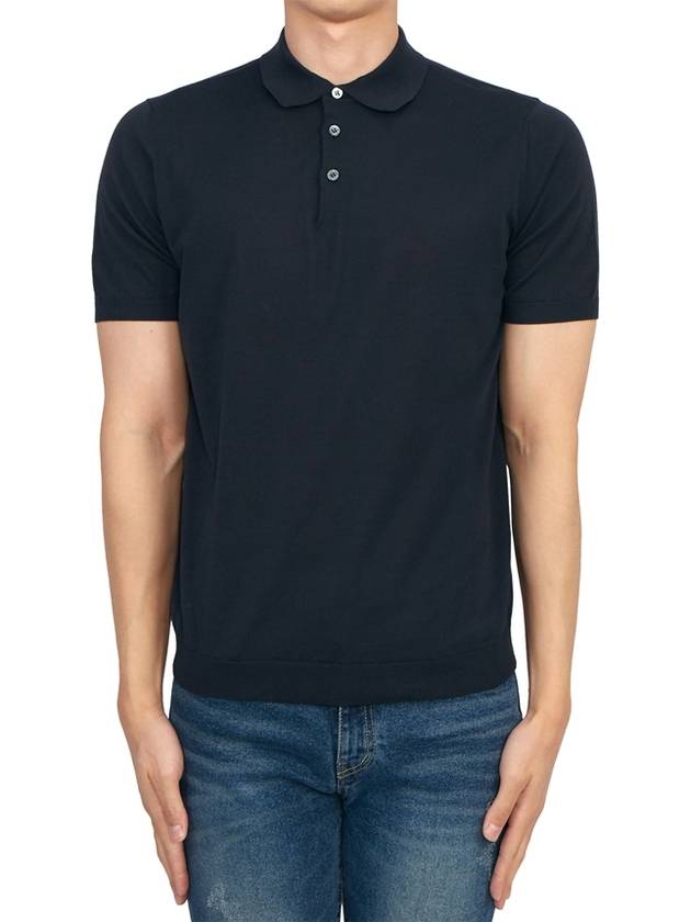 Men's Cotton Polo Shirt Navy - DRUMOHR - BALAAN 2