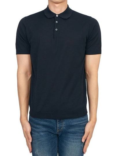 Men's Cotton Polo Shirt Navy - DRUMOHR - BALAAN 2