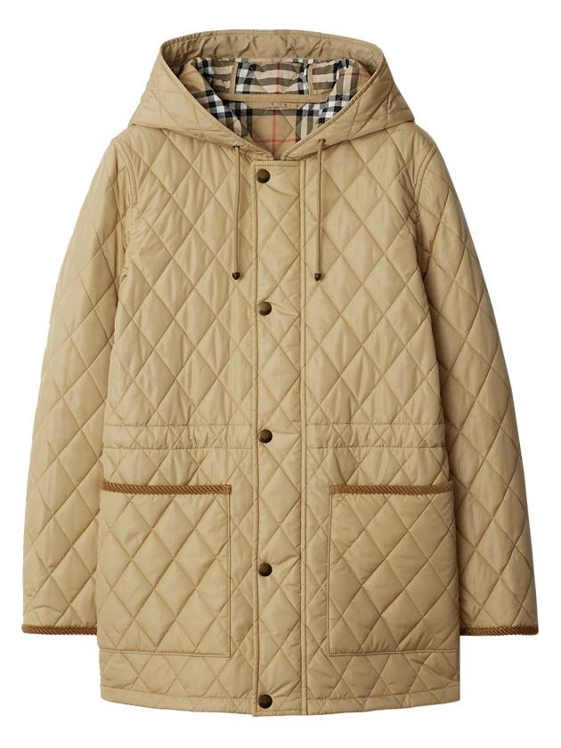 Hooded Quilted Parka Flax - BURBERRY - BALAAN 2