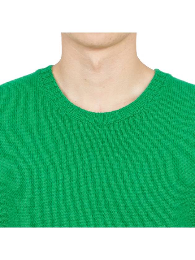 Crew Neck Lambswool Knit Top Green - DRUMOHR - BALAAN 7