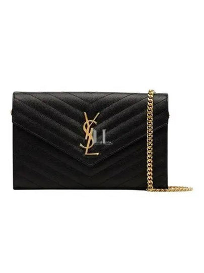 Monogram Matelasse Chain Shoulder Bag Black - SAINT LAURENT - BALAAN 2