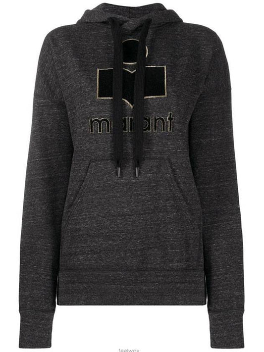 Etoile Mansell Fleece Hooded Top Anthracite - ISABEL MARANT - BALAAN.