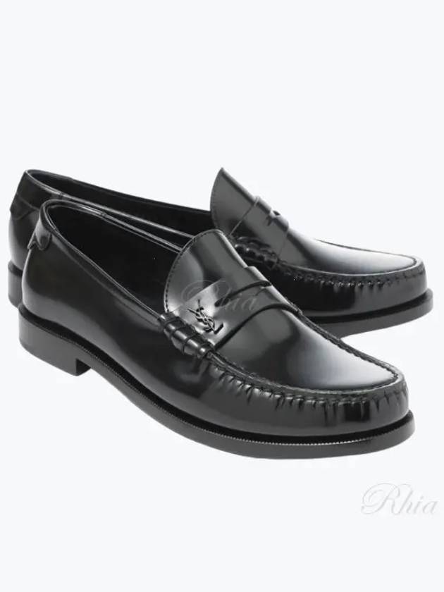 Women's Monogram Le Penny Loafer Black - SAINT LAURENT - BALAAN 2