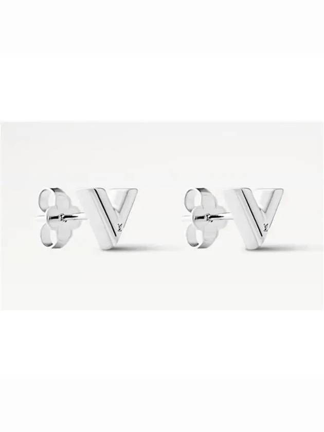 Essential V Stud Earrings Silver - LOUIS VUITTON - BALAAN 3