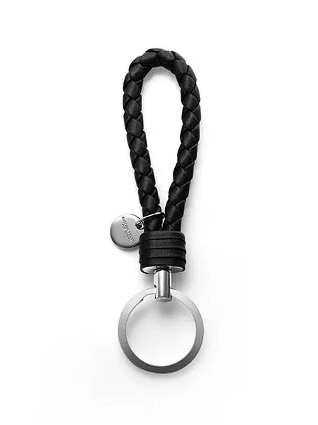 Intrecciato Leather Key Holder Black - BOTTEGA VENETA - BALAAN 4