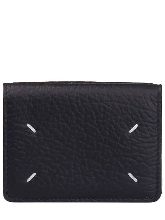 Signature Stitch Trifold Halfwallet Black - MAISON MARGIELA - BALAAN.