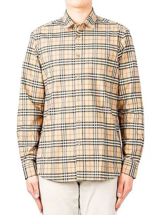 Men s small scale check long sleeve shirt 270096 - BURBERRY - BALAAN 1