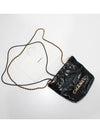 Mini Handbag Shiny Calfskin Gold Black - CHANEL - BALAAN 7