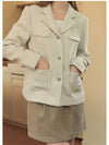 Women's Graceful Tweed Jacket Cream - MICANE - BALAAN 3