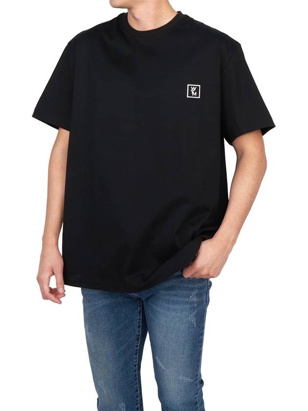 Men's Back Logo Cotton Short Sleeve T-Shirt Black - WOOYOUNGMI - BALAAN 5