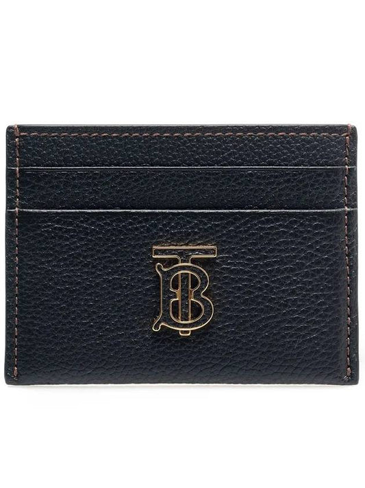 Grainy TB Logo Calfskin Card Wallet Black - BURBERRY - BALAAN 2