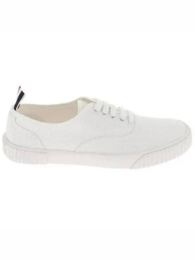 Women's Heritage Cotton Canvas Low Top Sneakers White - THOM BROWNE - BALAAN 2