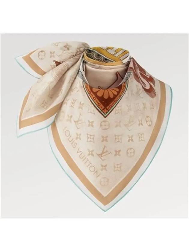 Malles Merveilleuses Square 90 Scarf Beige - LOUIS VUITTON - BALAAN 3