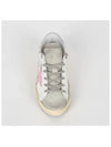 Women's Superstar Silver Heel Tab Pink Star Low Top Sneakers White - GOLDEN GOOSE - BALAAN 4