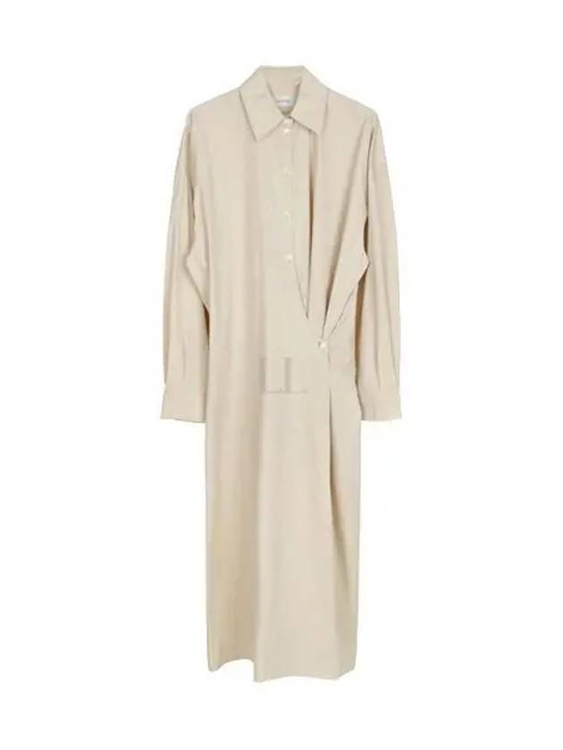 Straight Collar Twisted Long Dress Ivory - LEMAIRE - BALAAN 2