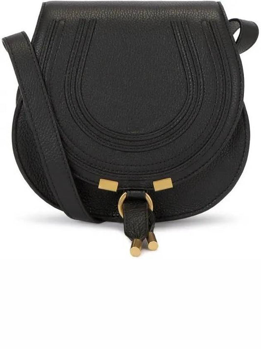 Marcie Saddle Small Grained Leather Cross Bag Black - CHLOE - BALAAN 2