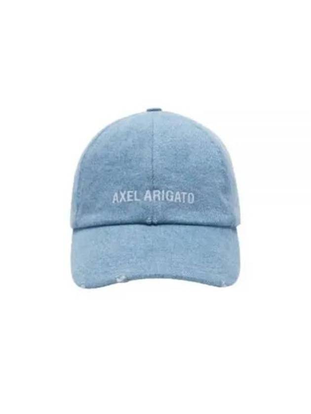 Hat X2240002 LIGHT BLUE WASH Block Distressed Cap - AXEL ARIGATO - BALAAN 2