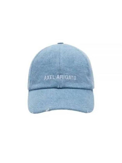 Hat X2240002 LIGHT BLUE WASH Block Distressed Cap - AXEL ARIGATO - BALAAN 2