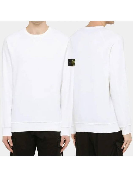 Waffen Patch Crew Neck Sweatshirt White - STONE ISLAND - BALAAN.