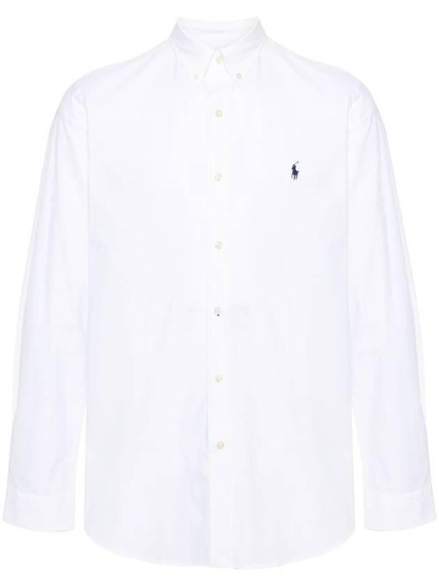 Embroidered Pony Logo Long Sleeve Shirt White - POLO RALPH LAUREN - BALAAN 2