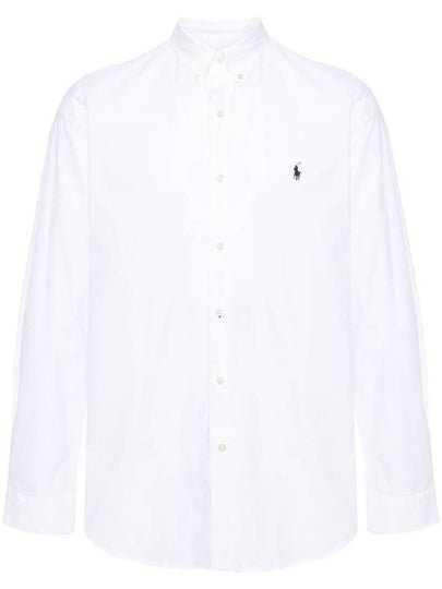 Embroidered Pony Logo Long Sleeve Shirt White - POLO RALPH LAUREN - BALAAN 2