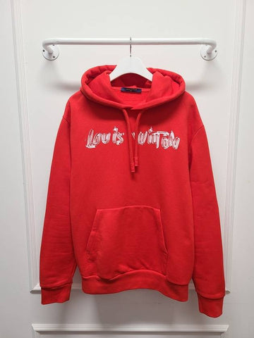 Red lettering logo printed hoodie L - LOUIS VUITTON - BALAAN 1