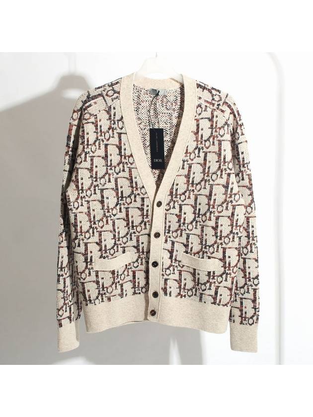 Oblique Wool Jacquard Cardigan Beige Brown - DIOR - BALAAN 2