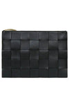 Cassette Intrecciato Medium Clutch Bag Black - BOTTEGA VENETA - BALAAN 2