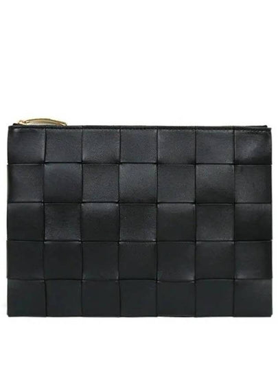 Cassette Intrecciato Medium Clutch Bag Black - BOTTEGA VENETA - BALAAN 2