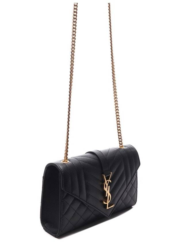 Envelope Mix Matelasse Small Cross Bag Black - SAINT LAURENT - BALAAN 4