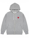 Play Women's Heart Logo Patch Hooded Zip Up P1 T249 1 Gray - COMME DES GARCONS - BALAAN 2