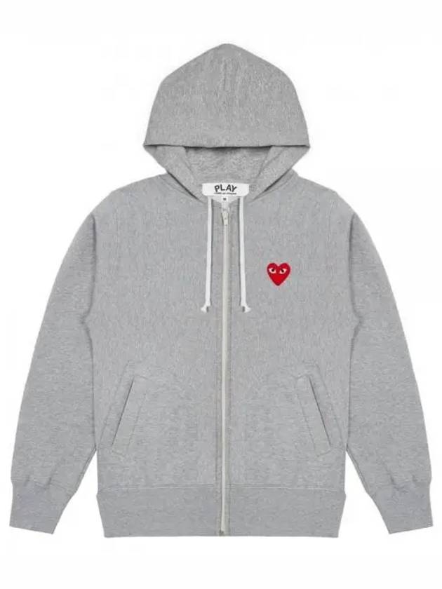 Play Women's Heart Logo Patch Hooded Zip Up P1 T249 1 Gray - COMME DES GARCONS - BALAAN 2