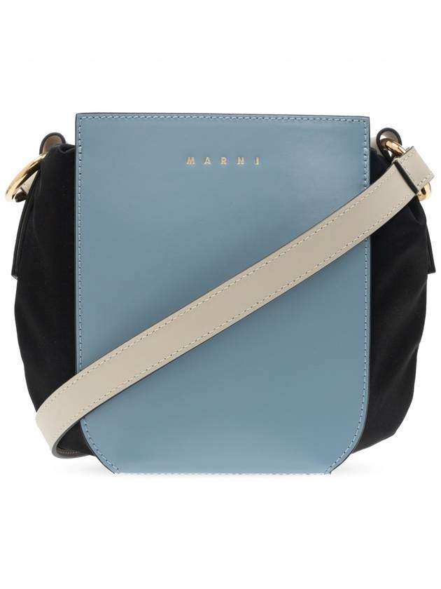 Gusset Shoulder Bucket Bag Blue - MARNI - BALAAN 1