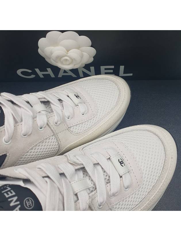 CC Logo Suede Tennis Low Top Sneakers Black - CHANEL - BALAAN 6