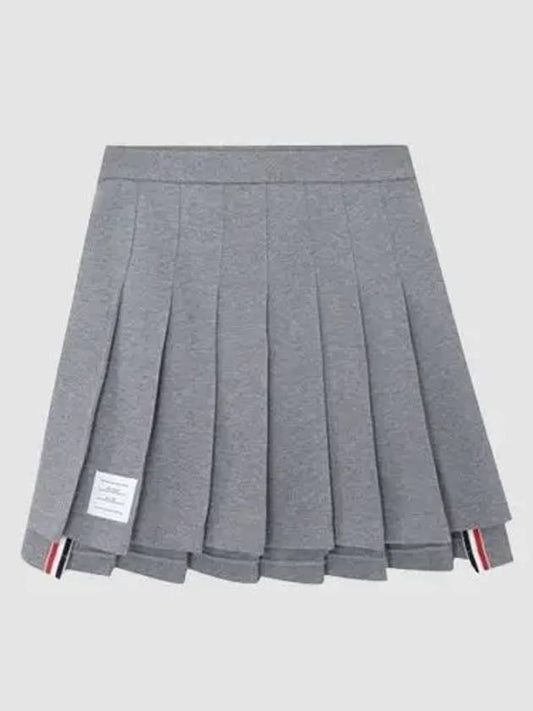 Women's Pleated Cotton A-Line Skirt Gray - THOM BROWNE - BALAAN.