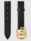 Men's GG Marmont Buckle Belt Black - GUCCI - BALAAN 3