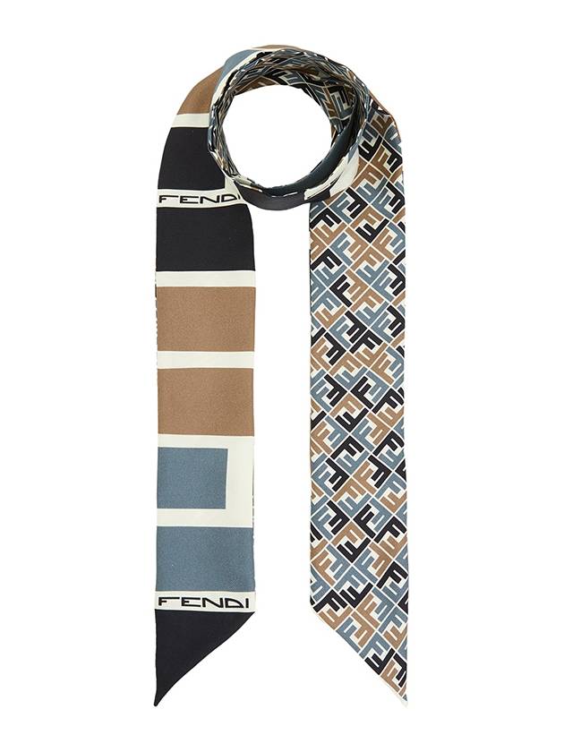 FF Motif Printed Narrow Silk Scarf - FENDI - BALAAN 2