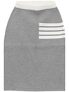 Double Face Merino 4 Bar A Line Skirt Light Grey - THOM BROWNE - BALAAN 4