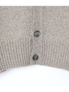 Heart Logo V-Neck Cashmere Cardigan Heather Champagne - AMI - BALAAN 9